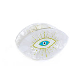 Hair clip evil eye mother of pearl green
